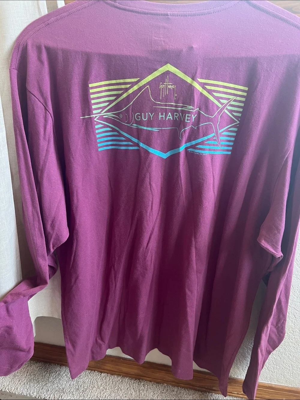 Guy Harvey Long Sleeve Tee in Plum